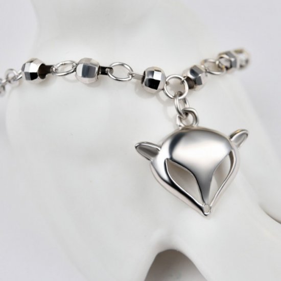 Fashion Cute Fox 925 Sterling Silver Bracelet - Click Image to Close