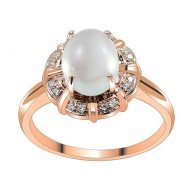 Fashion Oval Natural Moonstone Crystal Solid 925 Sterling Silver CZ Ring
