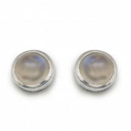 Natural Blue Moonstone Simple Elegant 925 Sterling Silver Stud Earrings